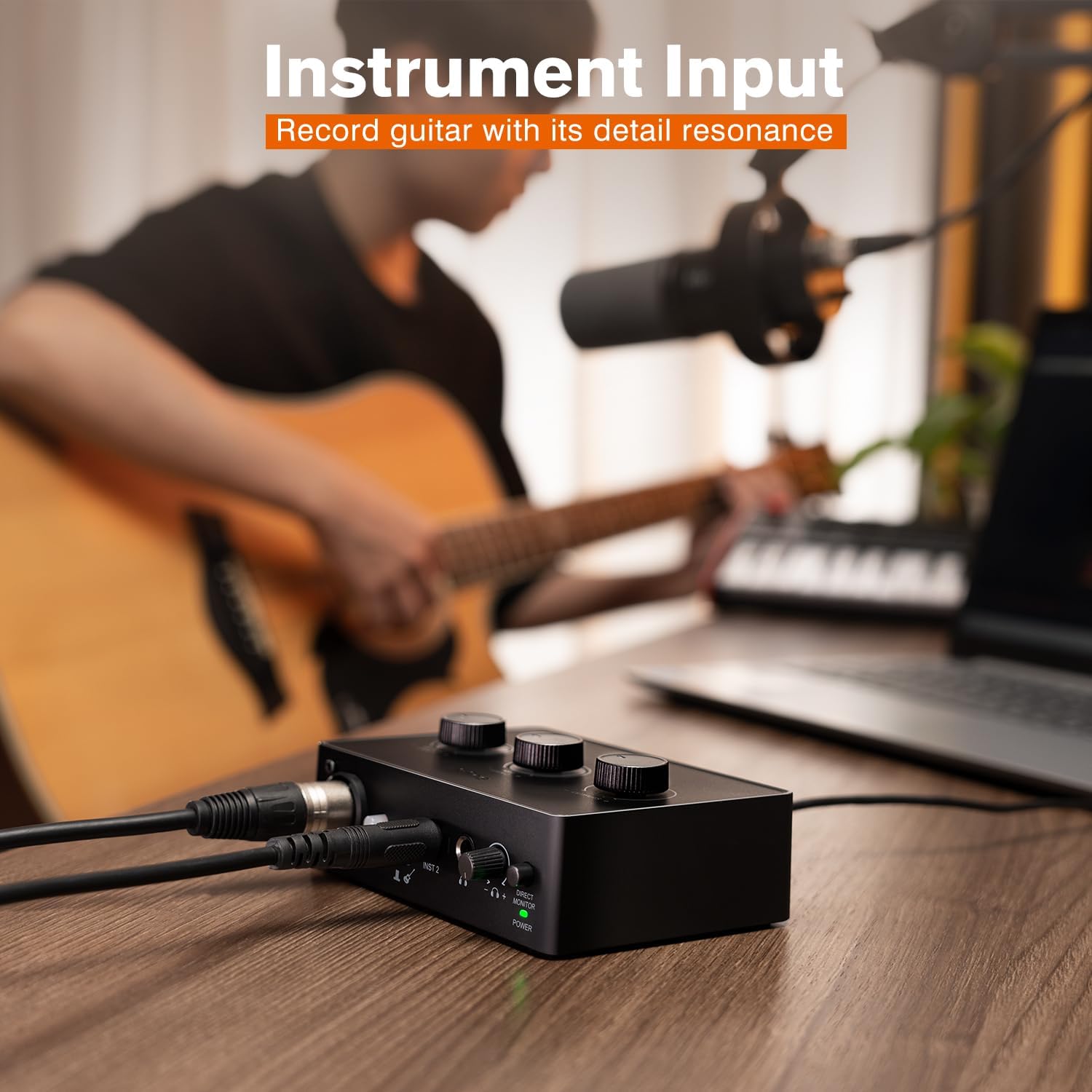 FIFINE PC Audio Mixer for Recording Music, USB Interface for Streaming and Podcasting with XLR, Monitor, 48V Phantom Power, Gain Knob, for Instrument Guitar/Video Content Creation/Vocal-Ampli 1 - Image 2
